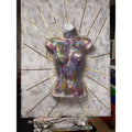 Original Mixed Media 3D Wall Art Sculpted Female Torso Iridescent Relief Panel