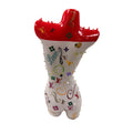 Female Torso Statue 3D Printed Resin Coated Pop Art Sculpture Red White Custom