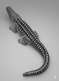 Handmade crystal rhinestone alligator sculpture by Jebar Art