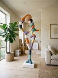 Large Fiberglass Abstract Woman Sculpture 5ft 2in Hand Painted Auto Gloss Art