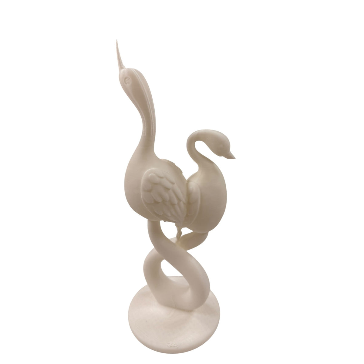 Handmade 3D Printed Swan Sculpture White Resin Coated Art Statue Home Decor 15"