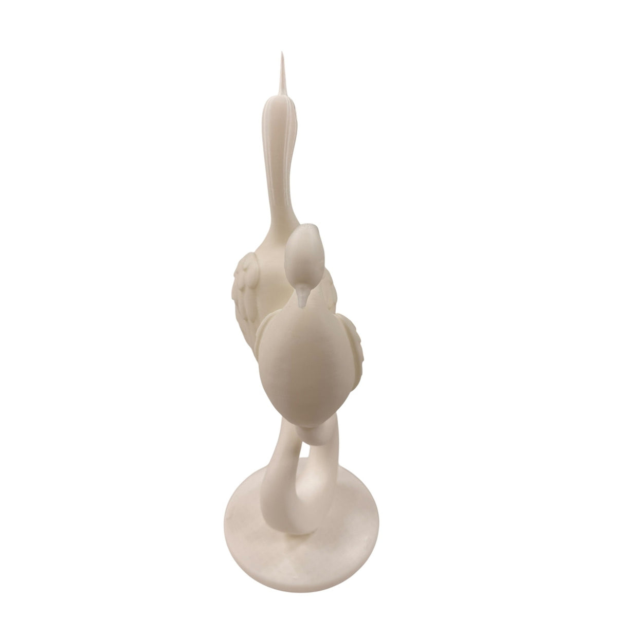 Handmade 3D Printed Swan Sculpture White Resin Coated Art Statue Home Decor 15"